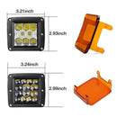 2 Pcs 3 Inch Amber Led Pod Covers Square Led Light Bar Covers Led Cube Cove