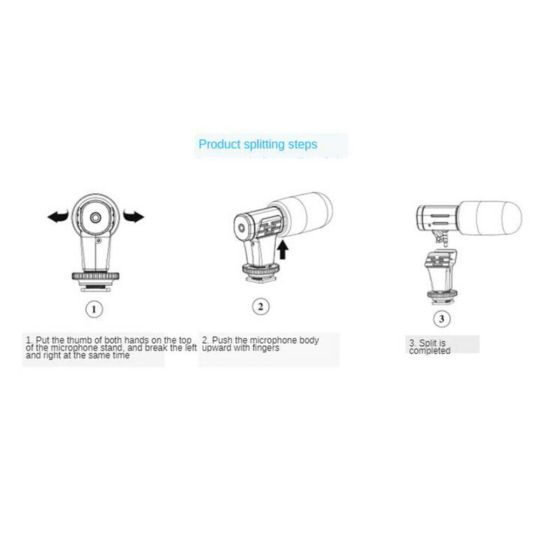 Vlogging Video Camera Microphone Condensor Directional Mic Smartphone Mic