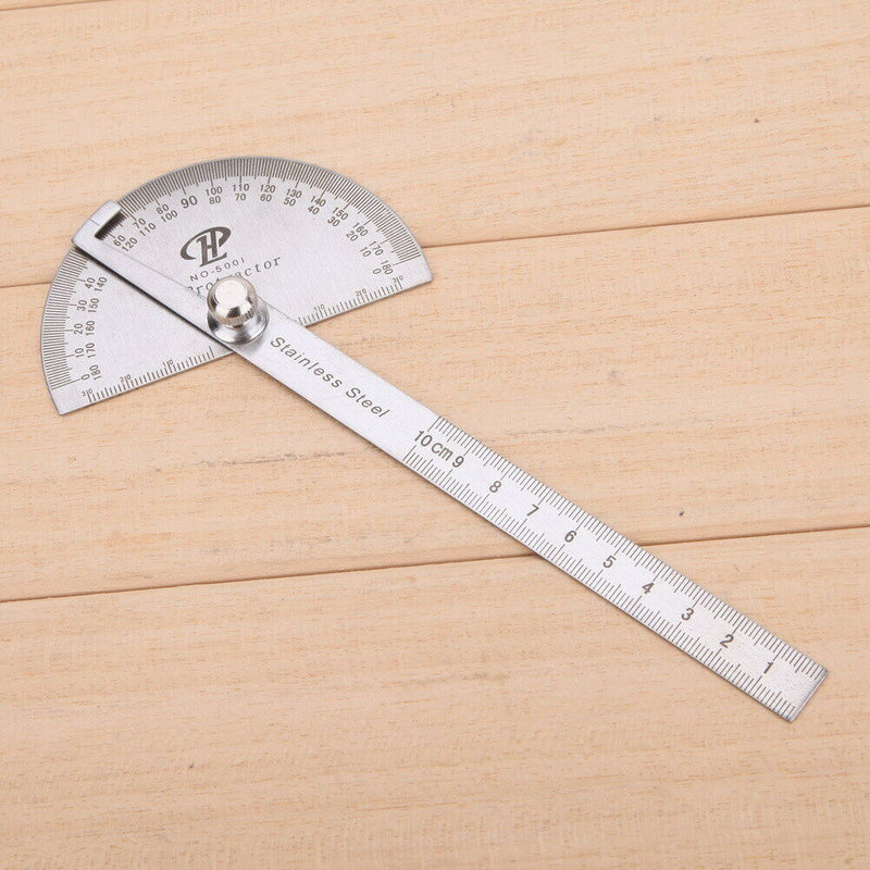 Stainless Steel 180 degree Protractor Angle Finder Rotary Measuring Ruler A