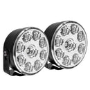 2x 9LED DRL Car Fog Lamp Round Driving Running Daytime Light Head Light White ME