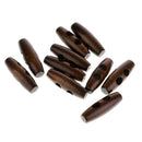 100x Wooden Toggles Buttons Olive Shape Sewing Button 2 Holes Embellishments