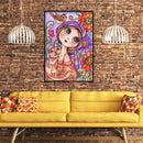 5D DIY Diamond Painting Cat Girl Full Round Wall Drawing Kits Home Decor