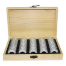 50 Coin Storage Boxes Round Coin Storage Wooden Box Commemorative Coin Coll O6H5