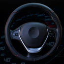 Auto Car 38CM Steering Wheel Cover Protector PU Leather Anti-skid Black with Red