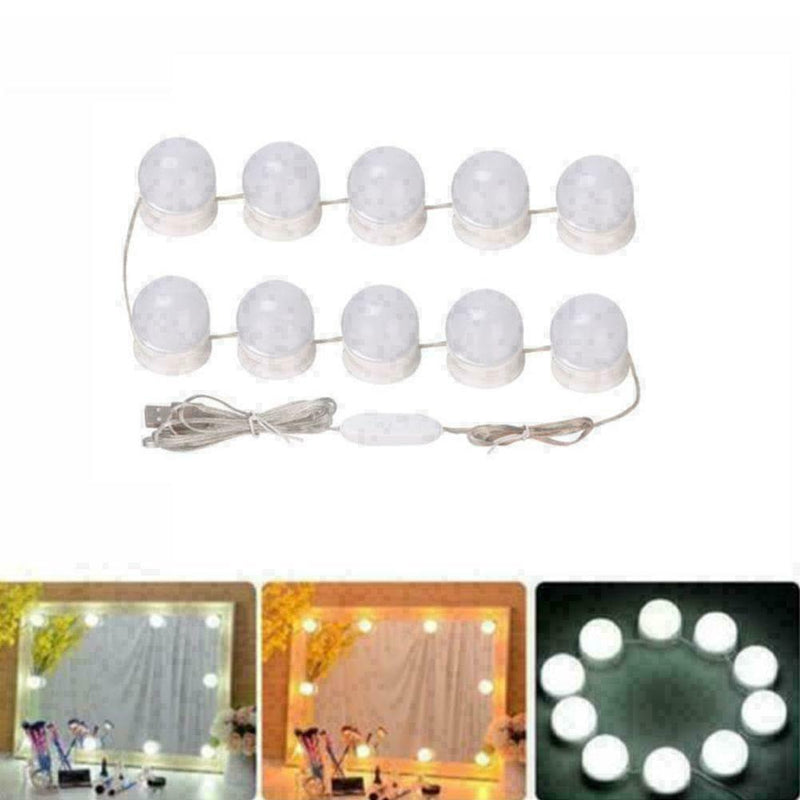 Hollywood Style LED Vanity Mirror Lights Kit For Makeup 10 Bulbs Dressing H R9V5