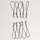 100Pcs Black Cell Phone Rope Strap Charm Cords Lariat Clip Lanya ES