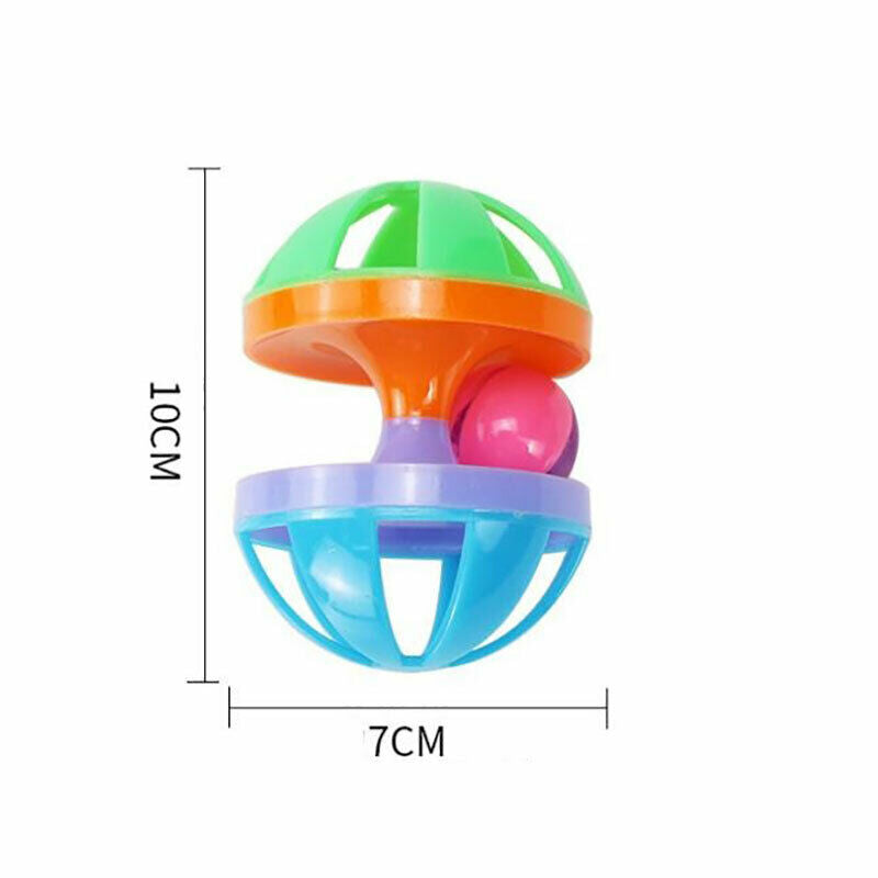 1Pcs Plastic Rolling Cat Interactive Bell Ball Teaser Squeaky Pet Chew ToyB Hn