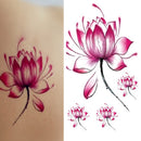 Waterproof Lotus Flower Tattoo Stickers Floral Pattern Temporary Body Art Kw