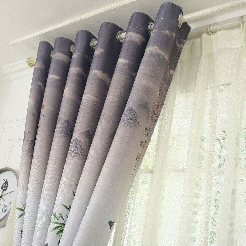 1*2M Green breeze bamboo Floral printed bedroom living room Window curta RLH