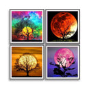 4 Pack Tree DIY 5D Diamond Painting Kits Full Drill Cross Stitch Home Decor