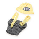 Newborn Baby Infant Crochet Knitted Hat Suspender Pants Photography Props