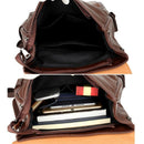 Retro Men'S Backpack Pu Leather Anti-Theft Backpack Fashion Waterproof Trav