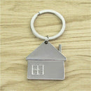 House Home Keyring metal Pendant Keyfob Chrome Key Bag Chain Wedding Gift N Y6P1