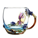 Beauty And Novelty Enamel Coffee Cup Mug Flower Tea Glass Cups For Hot And  D9C4