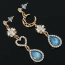 Girls Fresh Star Moon Peacock Sapphire Love Sweet Asymmetric Earrings Ear C