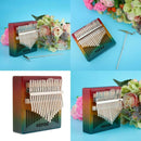 17 Keys Kalimba Mahogany Thumb Piano Mbira Keyboard Instrument Rainbow