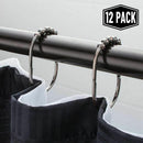 Shower Curtain Rings/Hooks Set Decorative Oil Rubbed Bronze Finish, Easy Gl P2F9