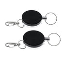 2pcs Practical Retractable Metal Wire Rope Keyring Key Chain Clip Outdoors