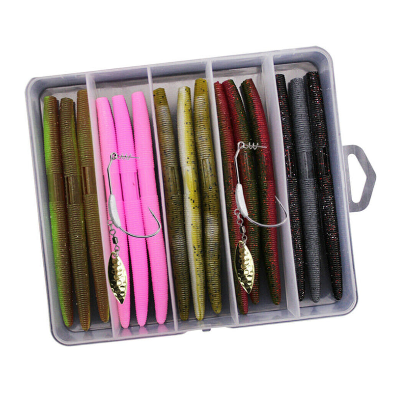 15pcs Imitation Earthworm Artificial Soft Bait Fishing Lures