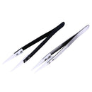 1Pc Ceramic Tips Tweezers Stainless Steel Handle Straight Aimed Tweezers SlivME