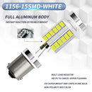2x LED Bulbs BAY15D 33SMD 5730 6000K 1200LM Car Brake Interior Reading Lamp