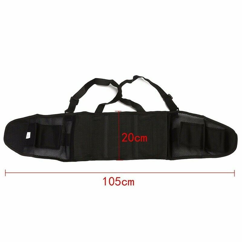 Adjustable Back Lumbar Brace Support Belt Shoulder Strap Suspenders Work J3K6