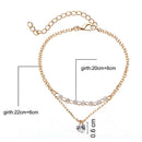 Crystal Rhinestone Infinity Bangle Bracelet Chain Heart Wristband Jewelry GiftJR