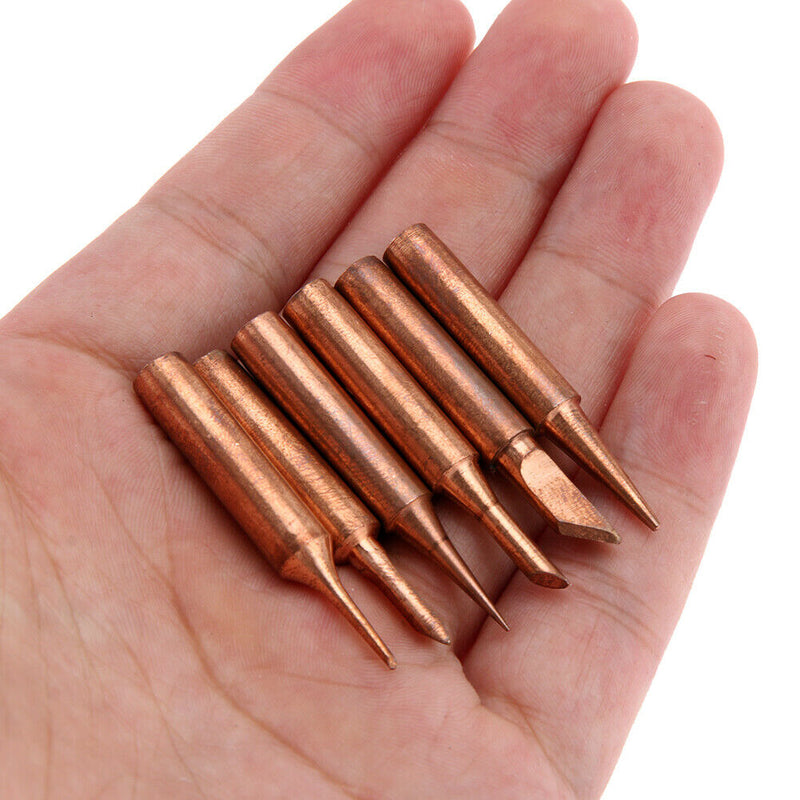 6pcs/lot Red Copper Welding Head Pure Red Copper Solder Tip Tool Kit