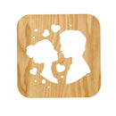 Creative Wooden Carving LED Desk Lamp USB Charging Port Night Light for Wedding