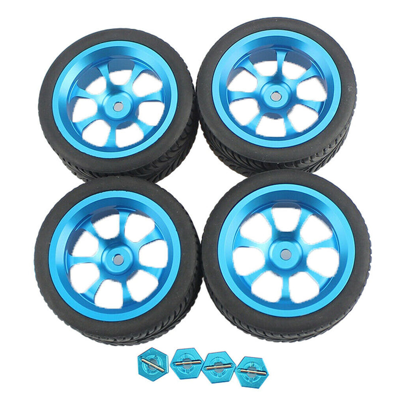 RC 12mm Wheel Hex Hub Rubber Tire Set for WLtoys 144001 124018 124019 RC Car