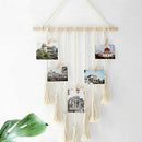 Hanging Photo Display Macrame Wall Hanging Pictures Organizer Home Decor, w G9R1