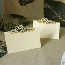 25 Wedding Table Place Cards Heart Name Number Place Cards , white