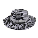 Outdoor Fishing Camping Hiking Sun Cap Round Rim Brim Men Women Hat Grey Wh