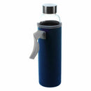 Glass Sport Water Bottle with Tea Filter Infuser Protective Bag 550ml Dark