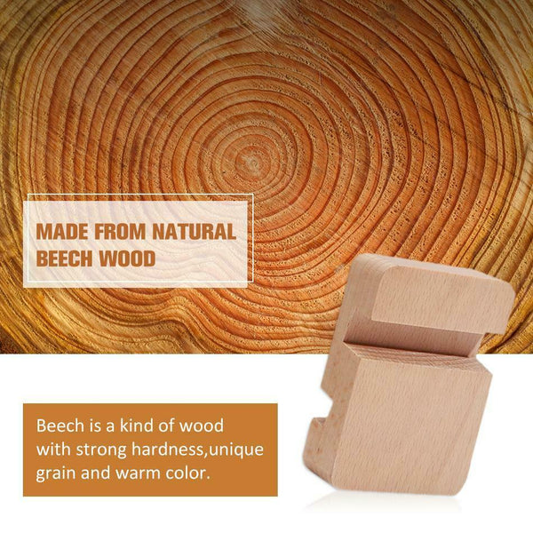 Portable Wooden Double Slot Phone Holder Mobile Desktop Phone Stand Universal