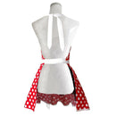 Lovely Sweetheart Red Retro Kitchen Aprons Woman Girl Cotton Polka Dot Cook