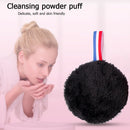 Reusable Fleece Plush Make Up Remover Puff Face Powder Cleaning Pad (Black)