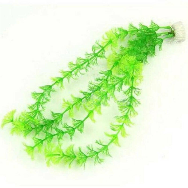 2x New Fish Tank Plastic Decor Aquarium Green Plants Water Grass Ornament Plant