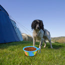 Dog Silicone Bowl Folding Outdoor Portable Pet Food Feeder Dish (Blue) A