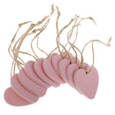 10Pcs Blank Wood Love Heart Wooden Embellishment Scrapbooking Craft Hanging Tags