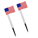 2x Outdoor Waterproof Solar Powered US Flag Shaped Lights for Garden Pathway