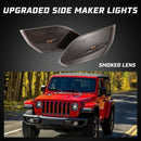 2 Pcs LED Side Marker Lights for Jeep Wrangler JL 2018 2019,Smoke Lens Ambe