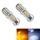 Pair 1157 BAY15D Dual Color 20 SMD 5730 LED Tail Brake Light Bulbs 12V DC