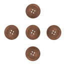 50 PC Brown Wood Sewing Buttons Scrapbooking 4 Holes Round 25mm Dia UK