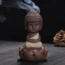 Asian Buddha Monk 4inch Backflow Burner Censer Cones Ash Catcher 4'' Beige