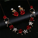 Women Fashion Ear clip & Neckless set 2pcs Elegant Jewelry Dress Accessory-j .3C