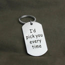 Engraved English Letter Tag Stainless Steel Key Chain Bag Key Accessorie CHC