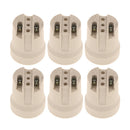 6 Pieces E27 Light Socket , Ceramic Lamp Holder Adapter, Fits LED/CFL Light