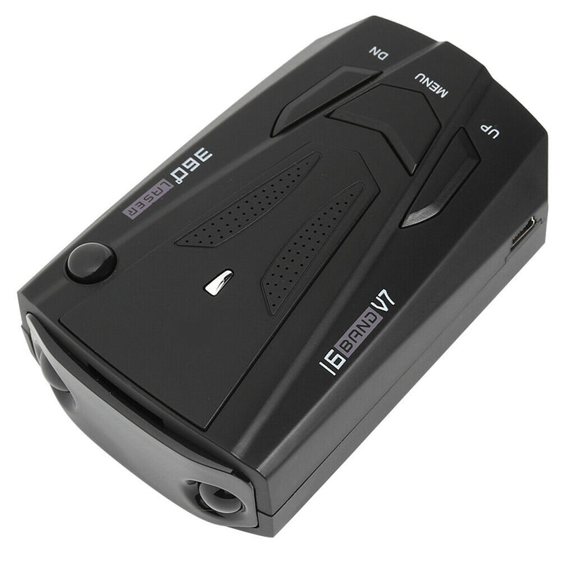 V7 2020 Car Radar Detector English Russian Human Voice Speed Alert (Black)