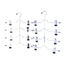 Multifunctional Metal Tier Clothes Closet Hangers Organizer Sliver